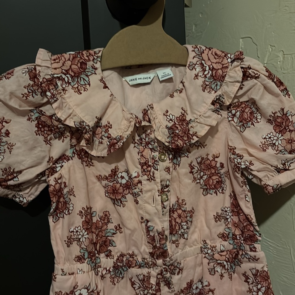 Floral Pink Ruffled Jumpsuits Janie and Jack - Picture 3 of 4